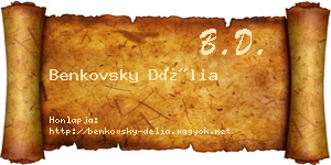 Benkovsky Délia névjegykártya